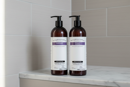 Pharmacopia Shampoo & Conditioner in Shower