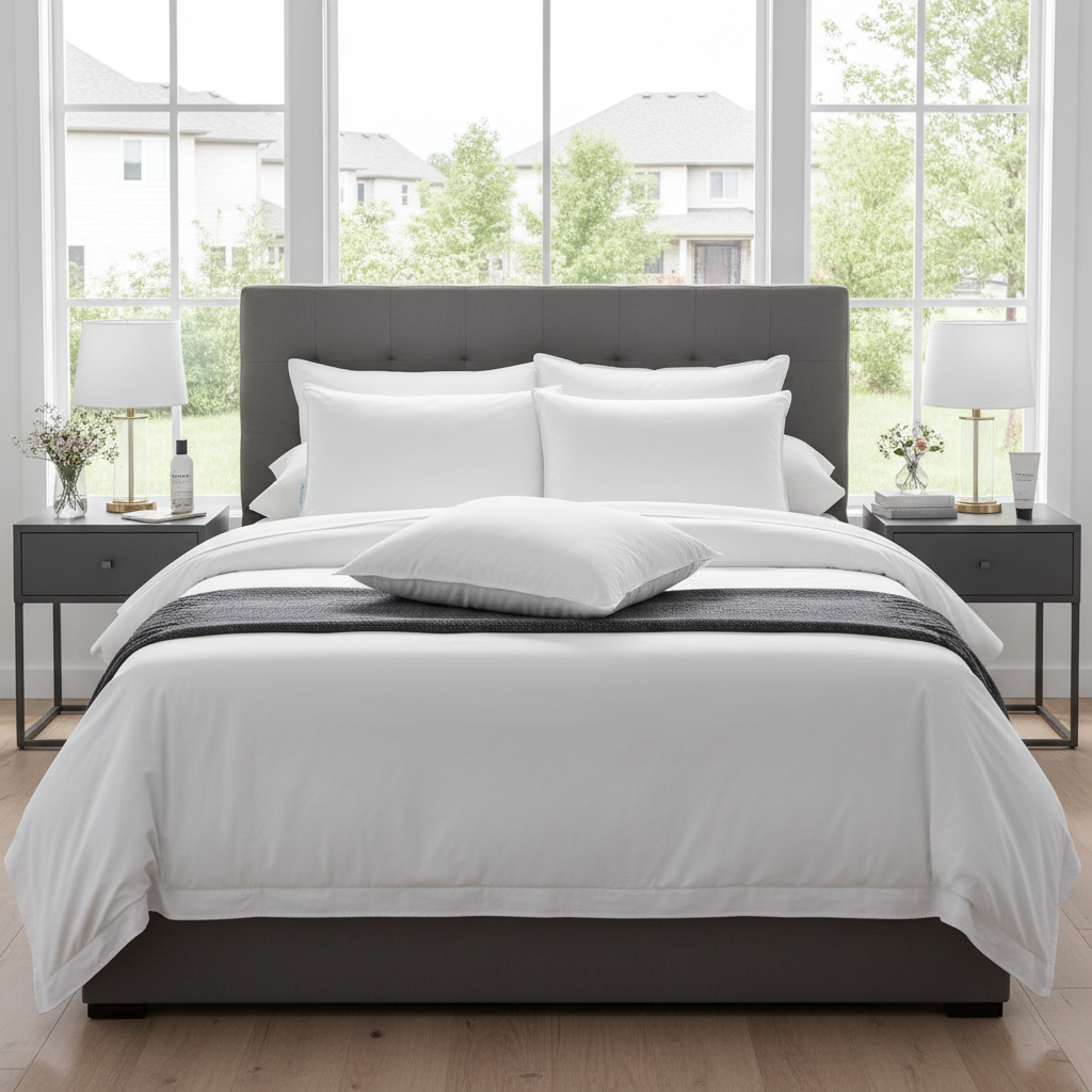 Choice Hotels King Blue Label Firm Pillow at home Pillows