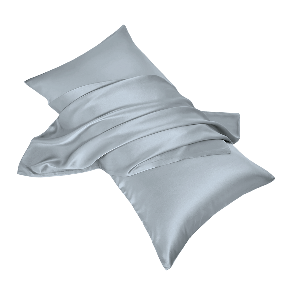 Silver Satin Microfiber Pillowcases - Set of 2 | Luxury Hotel-Style Bedding